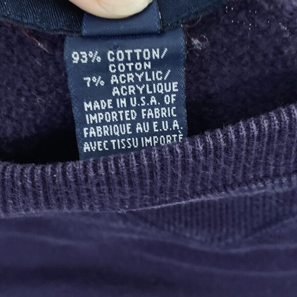 Vintage Ralph Lauren Polo Sport Sweatshirt L Purple Embroidered Pony Crew USA - Picture 5 of 8